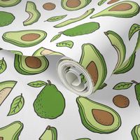 Avocado  Fabric on White