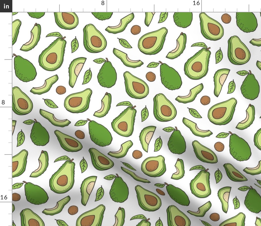 Avocado  Fabric on White