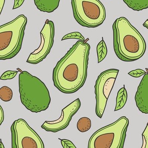 Avocado  Fabric on Grey