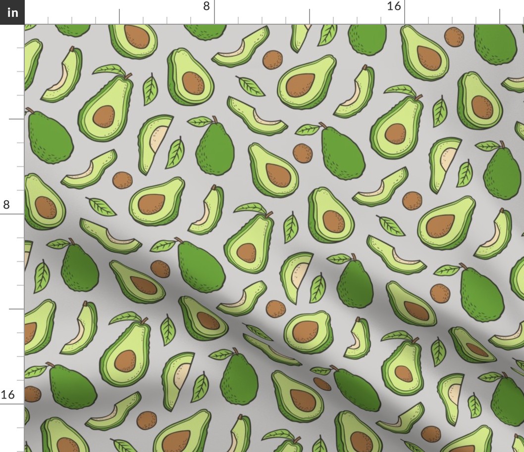 Avocado  Fabric on Grey