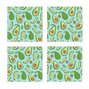 Avocado  Fabric on Mint Green