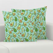 Avocado  Fabric on Mint Green