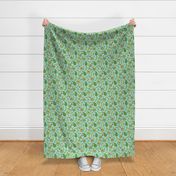 Avocado  Fabric on Mint Green