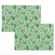 Avocado  Fabric on Mint Green