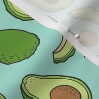 Avocado  Fabric on Mint Green