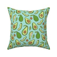 Avocado  Fabric on Mint Green