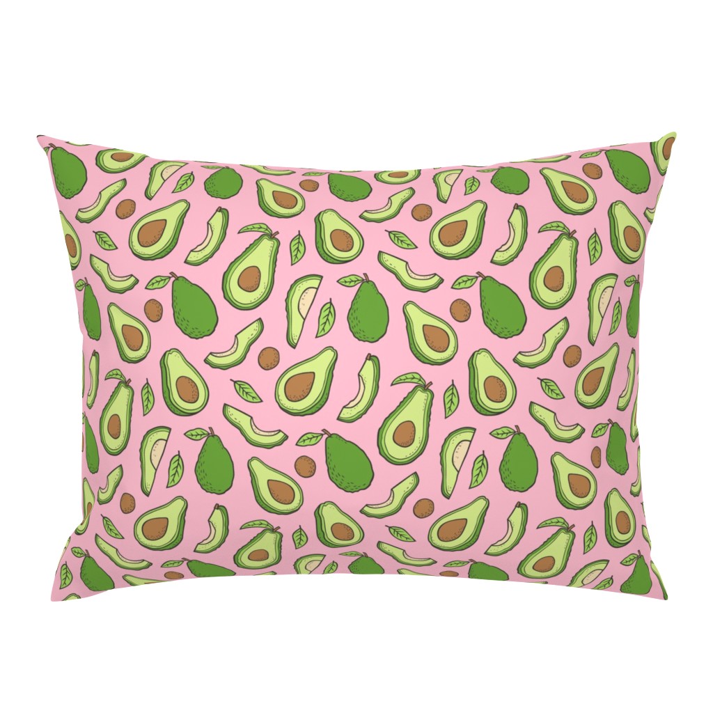 Avocado  Fabric on Pink