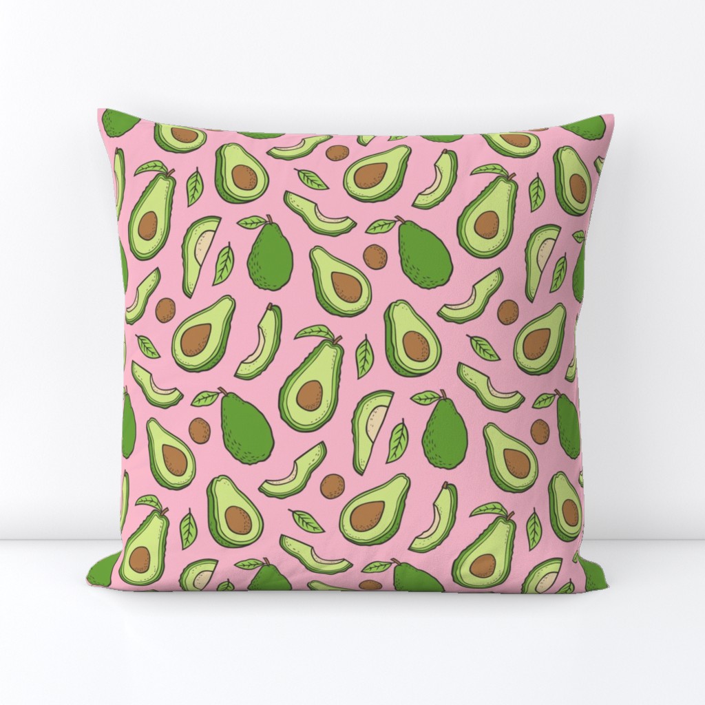 Avocado  Fabric on Pink