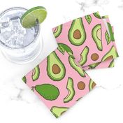 Avocado  Fabric on Pink