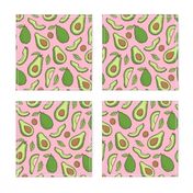 Avocado  Fabric on Pink