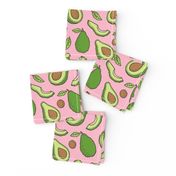 Avocado  Fabric on Pink