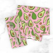 Avocado  Fabric on Pink