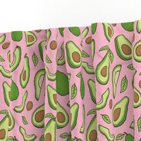 Avocado  Fabric on Pink