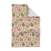 Avocado  Fabric on Pink