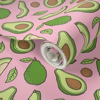 Avocado  Fabric on Pink