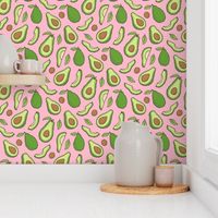 Avocado  Fabric on Pink