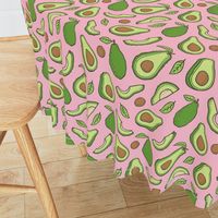 Avocado  Fabric on Pink