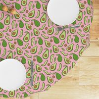 Avocado  Fabric on Pink