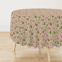 Avocado  Fabric on Pink