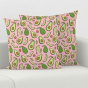 Avocado  Fabric on Pink