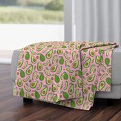 Avocado  Fabric on Pink