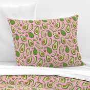 Avocado  Fabric on Pink