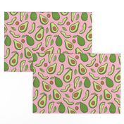 Avocado  Fabric on Pink