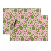 Avocado  Fabric on Pink