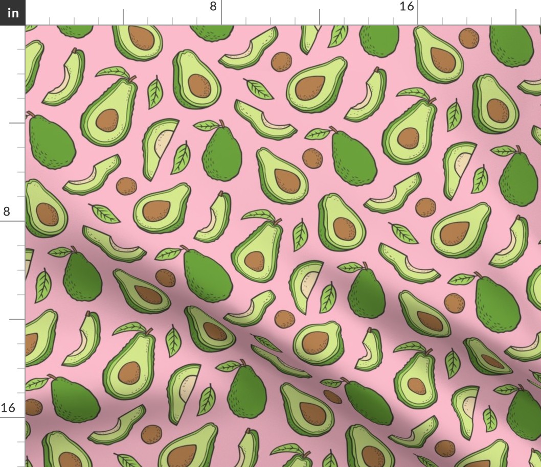 Avocado  Fabric on Pink