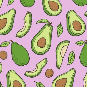 Avocado  Fabric on Purple