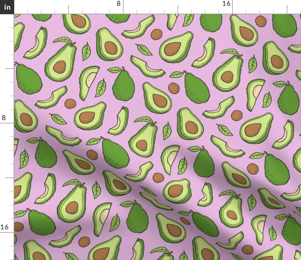 Avocado  Fabric on Purple