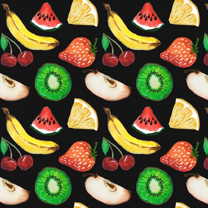 Fruit salad in black