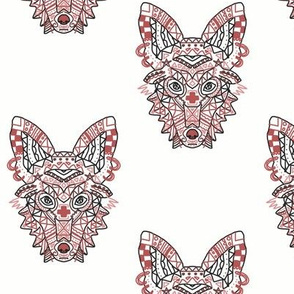 Awesome Geometric Red Rust Wolf Fox