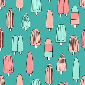 popsicle fabric // ice cream summer popsicles fabric food tropical summer design by andrea lauren - coral mint