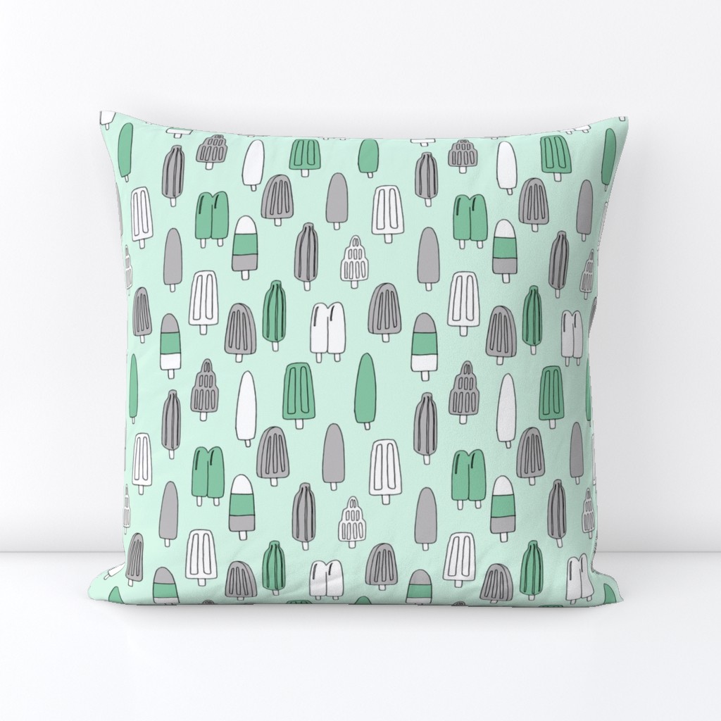 popsicle fabric // ice cream summer popsicles fabric food tropical summer design by andrea lauren - mint and grey