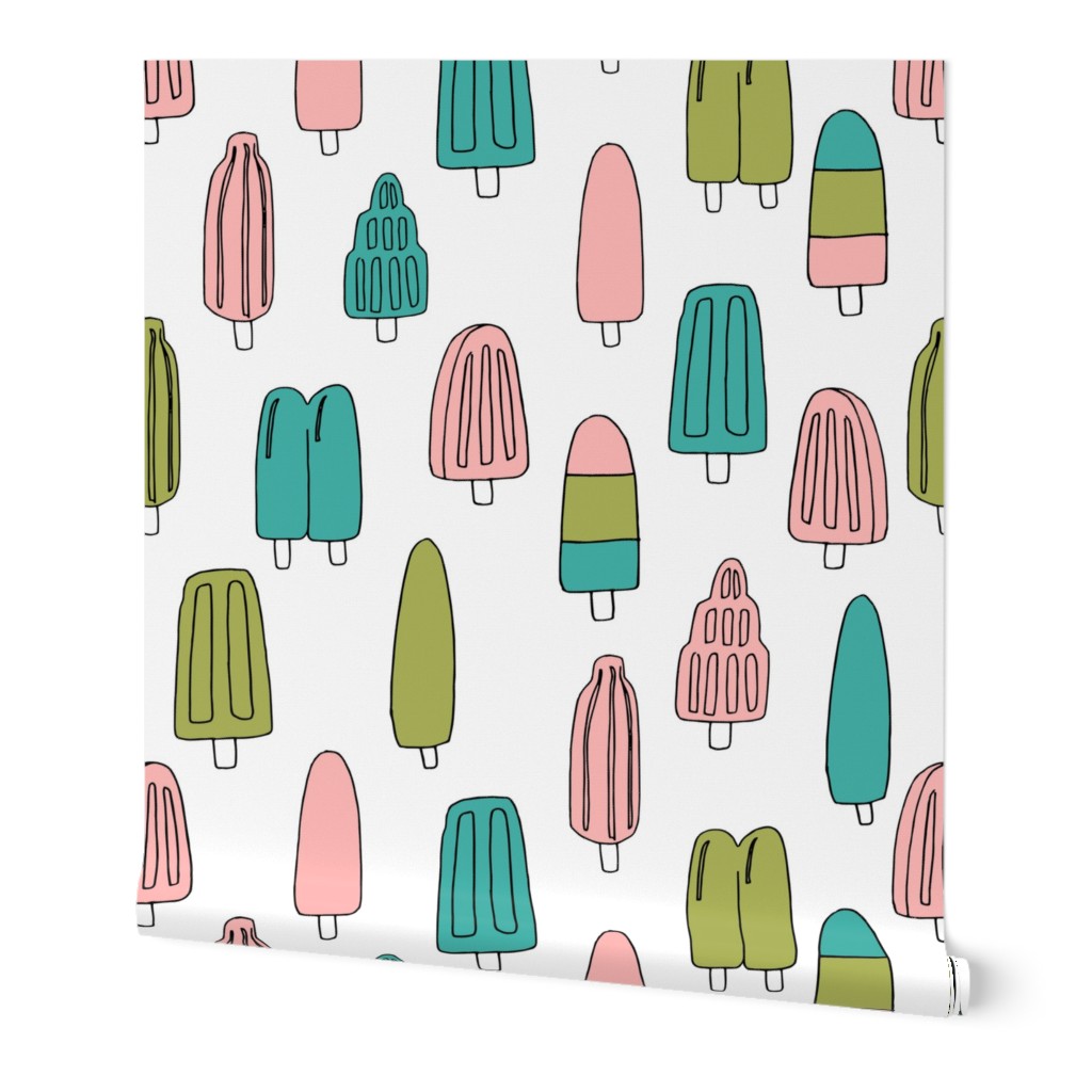 popsicle fabric // ice cream summer popsicles fabric food tropical summer design by andrea lauren - pink and turquoise
