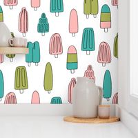 popsicle fabric // ice cream summer popsicles fabric food tropical summer design by andrea lauren - pink and turquoise