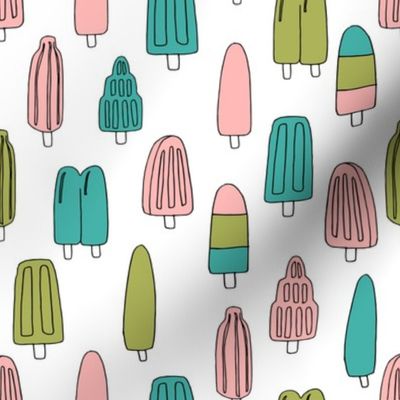 popsicle fabric // ice cream summer popsicles fabric food tropical summer design by andrea lauren - pink and turquoise