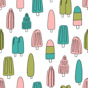 popsicle fabric // ice cream summer popsicles fabric food tropical summer design by andrea lauren - pink and turquoise