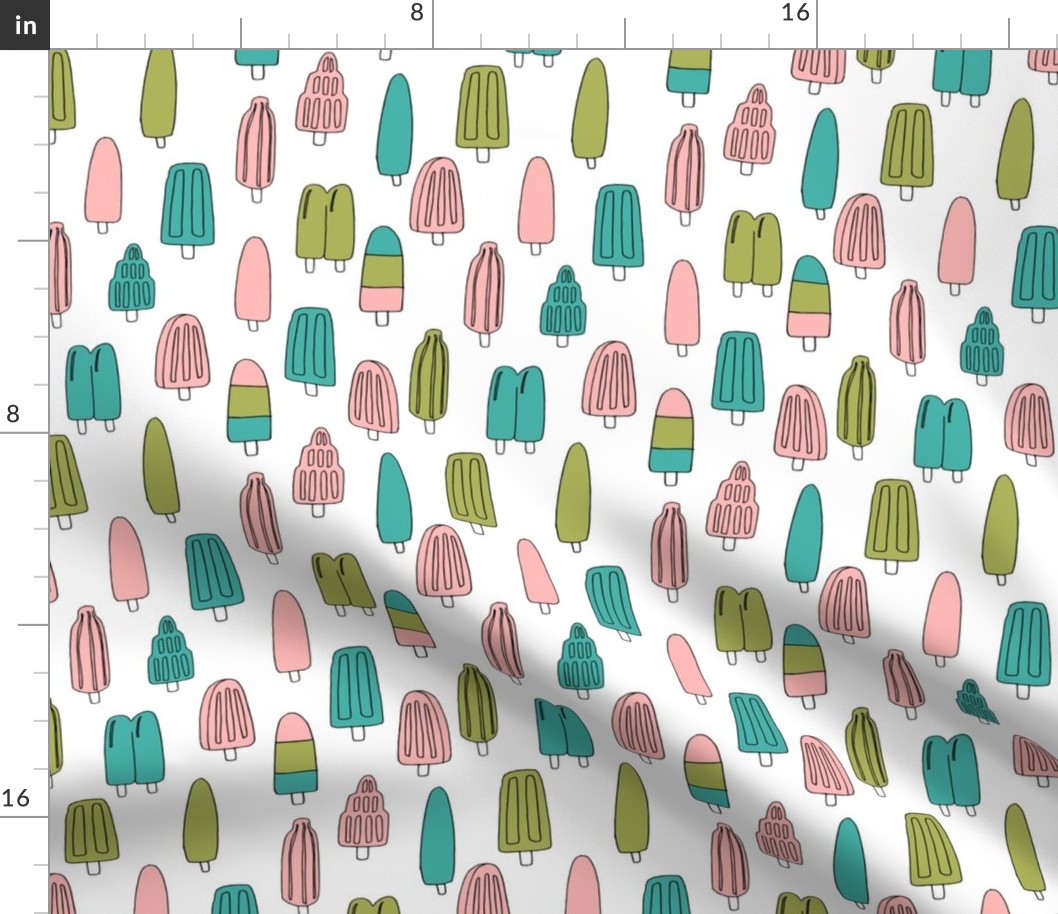 popsicle fabric // ice cream summer popsicles fabric food tropical summer design by andrea lauren - pink and turquoise