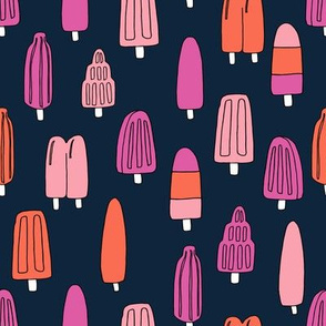 popsicle fabric // ice cream summer popsicles fabric food tropical summer design by andrea lauren - pink and black