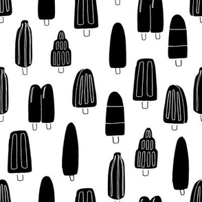 popsicle fabric // ice cream summer popsicles fabric food tropical summer design by andrea lauren - black and whtie