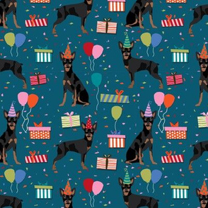 miniature pinscher birthday fabric cute dogs and birthday hats presents dog birthday - sapphire