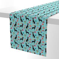 miniature pinscher birthday fabric cute dogs and birthday hats presents dog birthday - blue