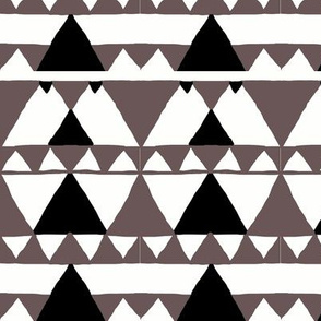 Modern Native Geometric Triangles in Stone Grey Brown