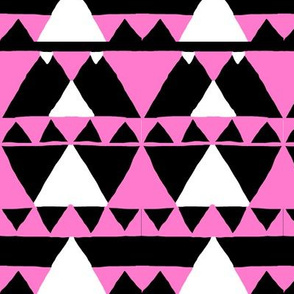 Modern Native Geometric Triangles in Bubblegum Pink