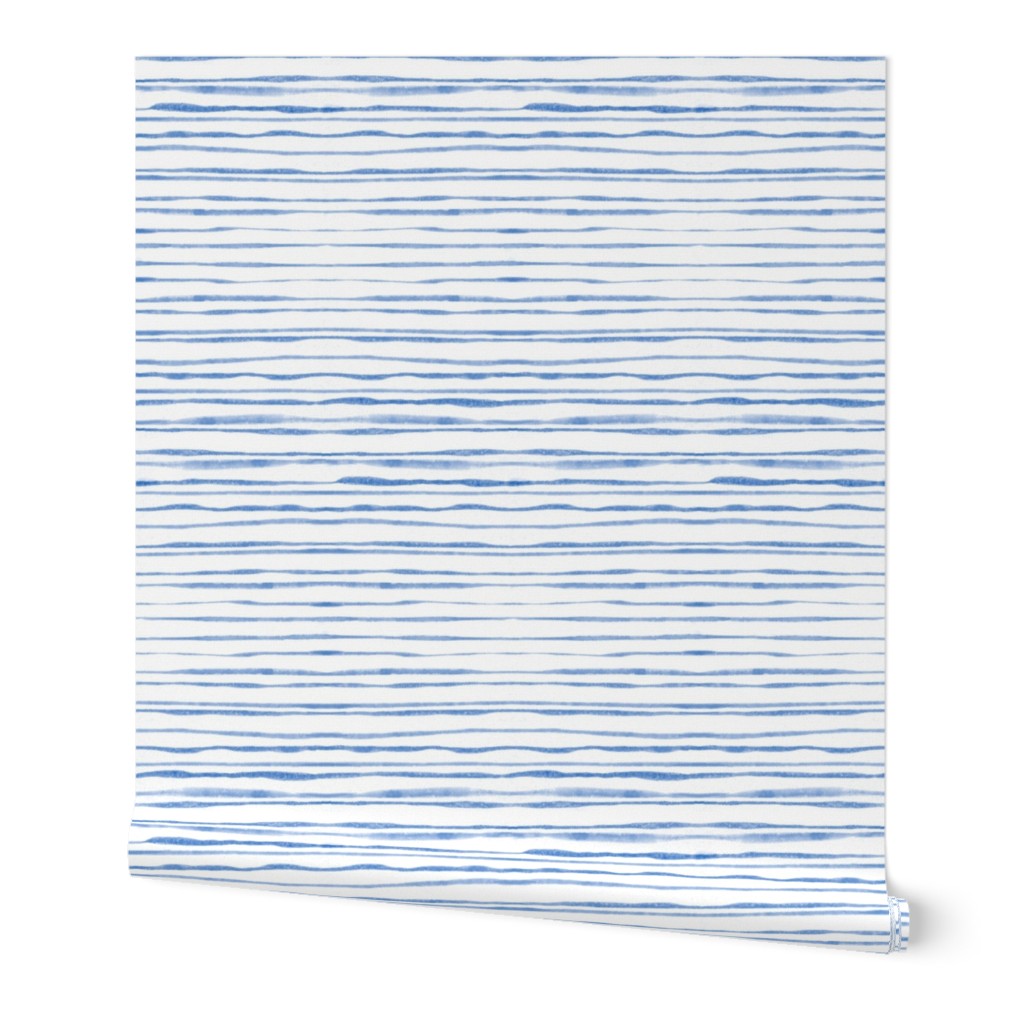 Blue Watercolor Stripes