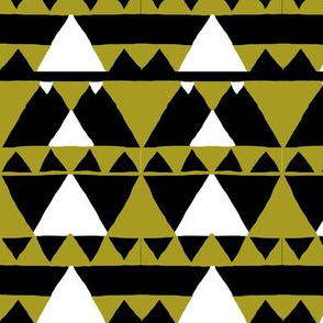Modern Native Geometric Triangles in Mustard