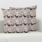 chihuahua dogs pastel unicorn fabric dogs and unicorns design - grey