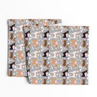 chihuahua dogs pastel unicorn fabric dogs and unicorns design - grey